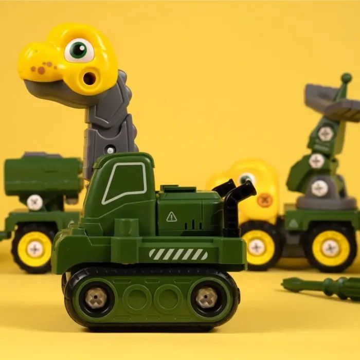 Конструктор Otamanko Машинка-конструктор Трансформер Динозавр 5 в 1 Зеленый/желтый (OTA-133TS) изображение 6