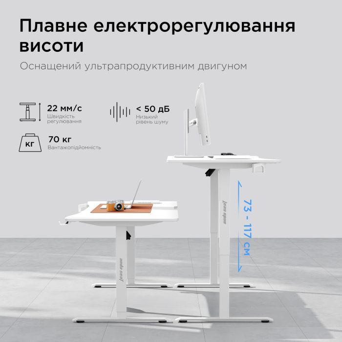 Комп'ютерний стіл Anda Seat Xtreme E White (AD-D-DD1-1400-06-W) зображення 11