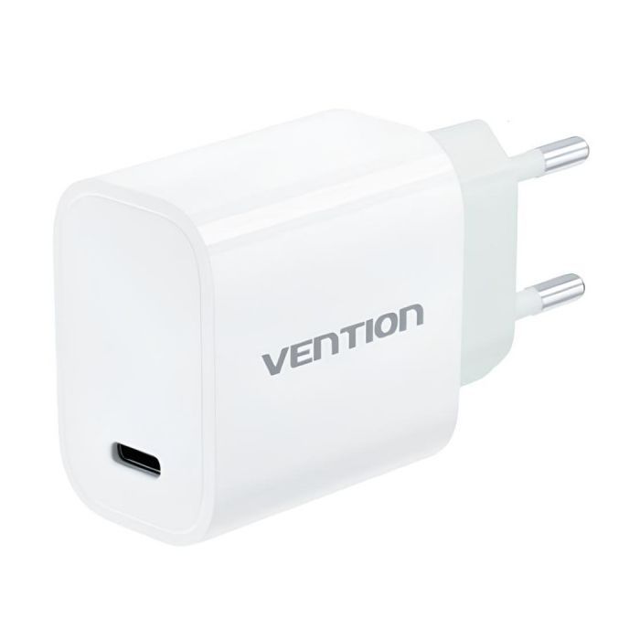 Зарядний пристрій Vention 1xUSB-C PD30W + cable USB-C to USB-C white (G18W0-EU) зображення 2