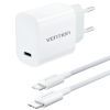 Зарядний пристрій Vention 1xUSB-C PD30W + cable USB-C to USB-C white (G18W0-EU)