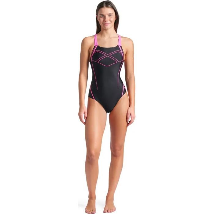 Купальник Arena Graphic Swimsuit Swim Pro Back 009024-590 чорний, рожевий 38 (3468337554042) зображення 5