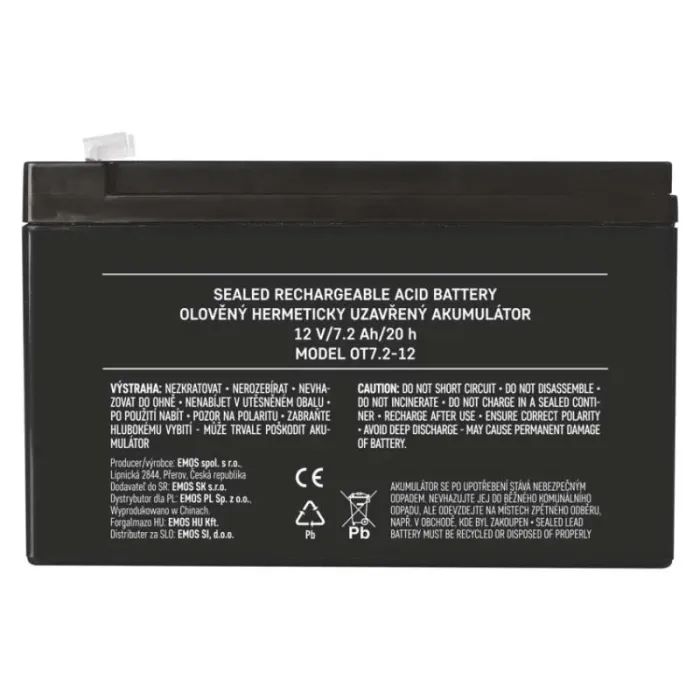 Батарея до ДБЖ EMOS 12V 7.2Ah (B9654) зображення 5