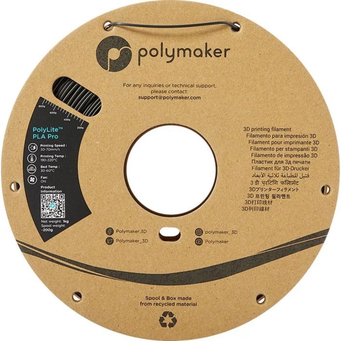 Пластик для 3D-принтера Polymaker PLA POLYLITE PRO 1,75mm 1kg BLACK (PA07001) зображення 2
