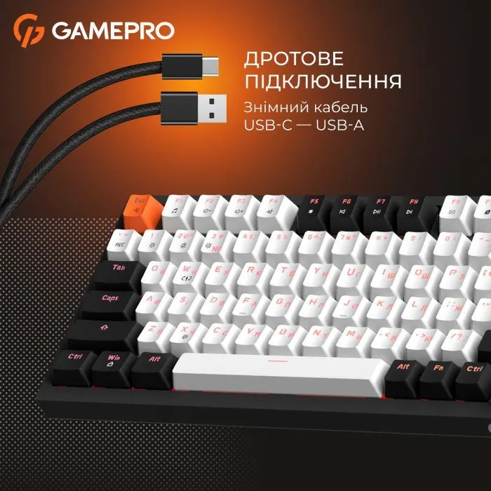 Клавиатура GamePro MK160 V2 Warden QLAB Sakura Linear RGB USB UA Black (MK160-V2-B-QS) изображение 14