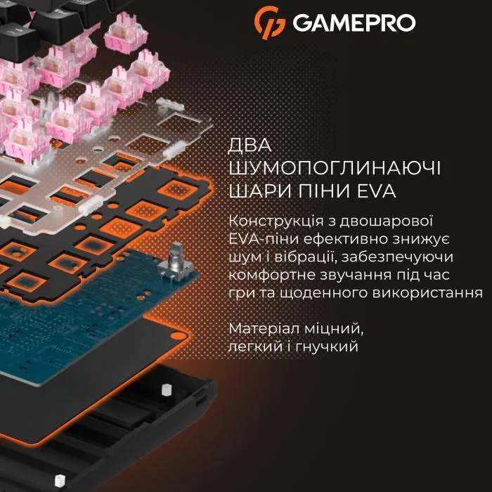 Клавиатура GamePro MK160 V2 Warden QLAB Sakura Linear RGB USB UA Black (MK160-V2-B-QS) изображение 17