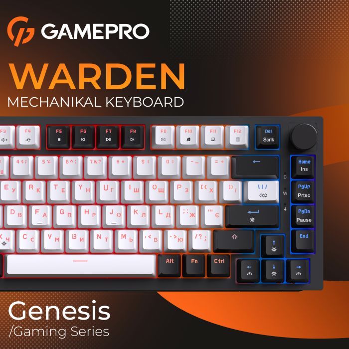 Клавиатура GamePro MK160 V2 Warden QLAB Sakura Linear RGB USB UA White (MK160-V2-BL-QS) изображение 9