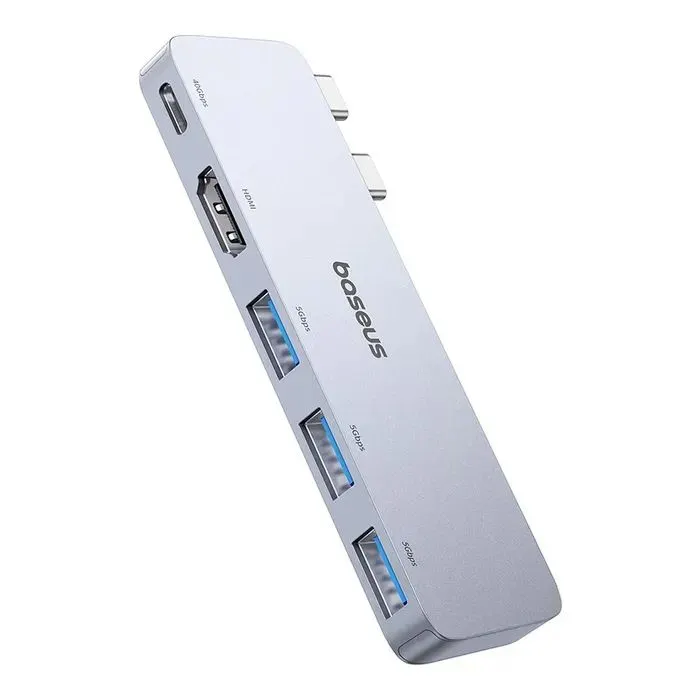 Концентратор Baseus USB-C 5-in-1 3xUSB 3.0 + 1xUSB-C 40Gbps + 1xHDMI 4K30Hz gray (B00052801811-04) зображення 3