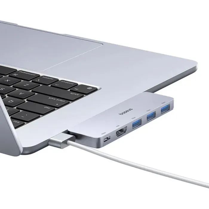 Концентратор Baseus USB-C 5-in-1 3xUSB 3.0 + 1xUSB-C 40Gbps + 1xHDMI 4K30Hz gray (B00052801811-04) зображення 6