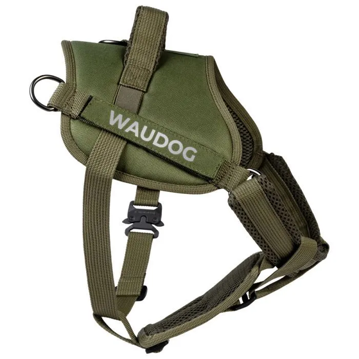 Шлея для собак WAUDOG PRO-2 світловідбивна, металевий фастекс L хакі (688331)