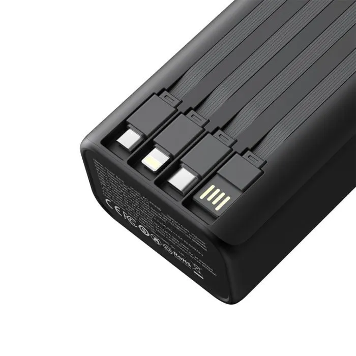 Батарея універсальна XO 30000mAh, PD/20W, QC/22,5W, Lamp, black (XO-PR285) зображення 5