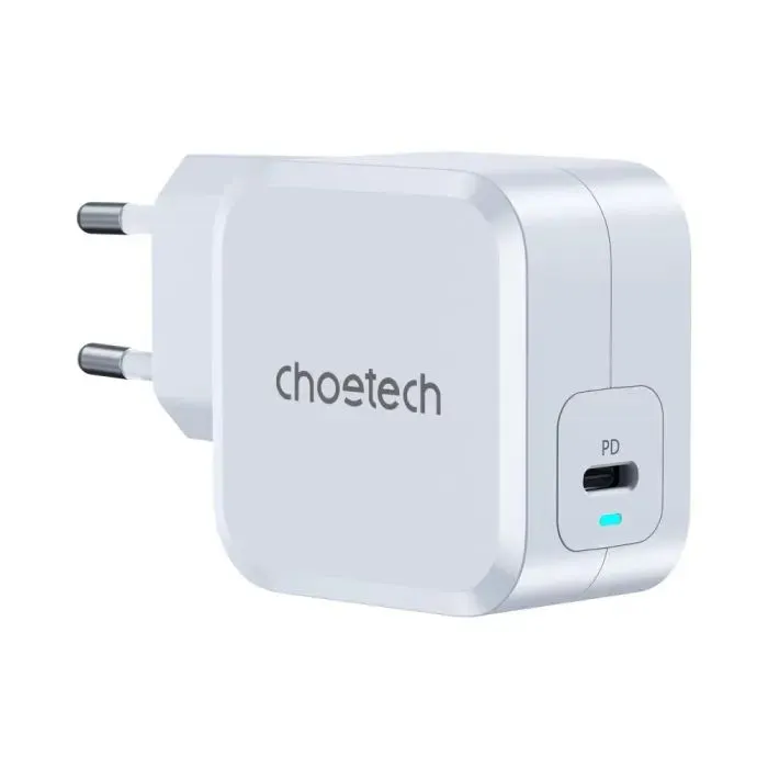 Зарядное устройство Choetech USB-C PD45W QC3.0/PPS GaN (PD8007-EU-WH)