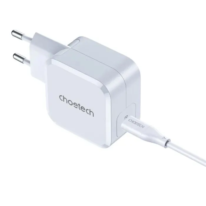 Зарядное устройство Choetech USB-C PD45W QC3.0/PPS GaN (PD8007-EU-WH) изображение 3