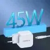 Зарядное устройство Choetech USB-C PD45W QC3.0/PPS GaN (PD8007-EU-WH) изображение 6