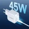Зарядное устройство Choetech USB-C PD45W QC3.0/PPS GaN (PD8007-EU-WH) изображение 7