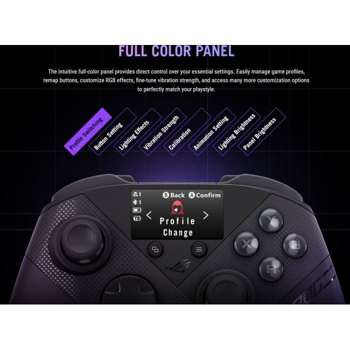 Геймпад ASUS ROG Raikiri II Pro, USB-A/BT/WL, чорний (90MP05A0-BDUA00) зображення 9