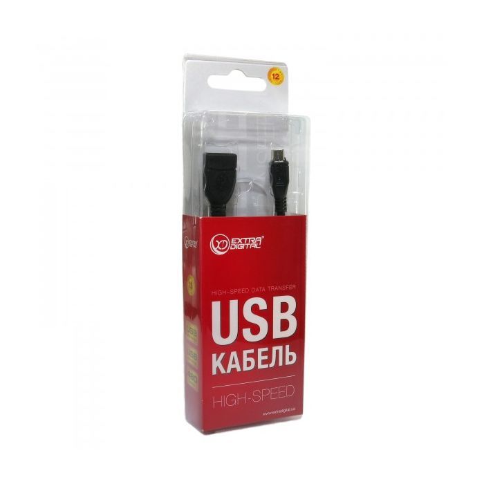 Дата кабель OTG USB 2.0 AF to Micro 5P 0.1m Extradigital (KBO1623) изображение 4