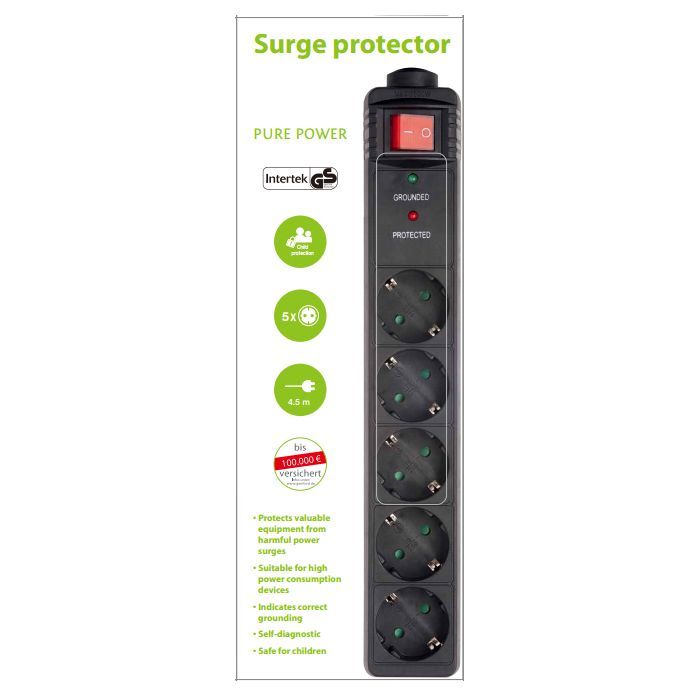 Сетевой фильтр питания EnerGenie SPG5-C-15, 5 розеток, 4.5 м (SPG5-C-15) изображение 2