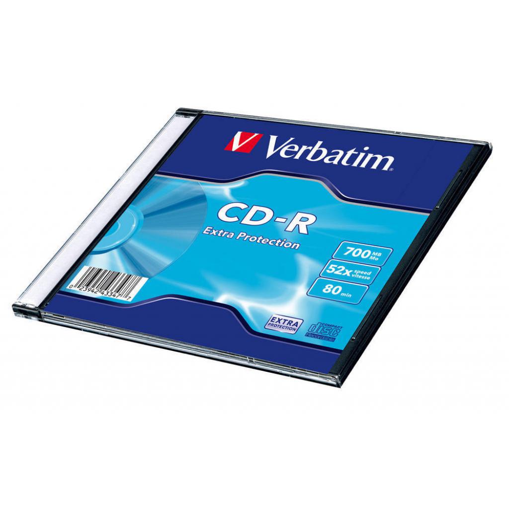 Диск CD Verbatim 700Mb 52x Slim case 200шт Non-AZO (43347) зображення 2