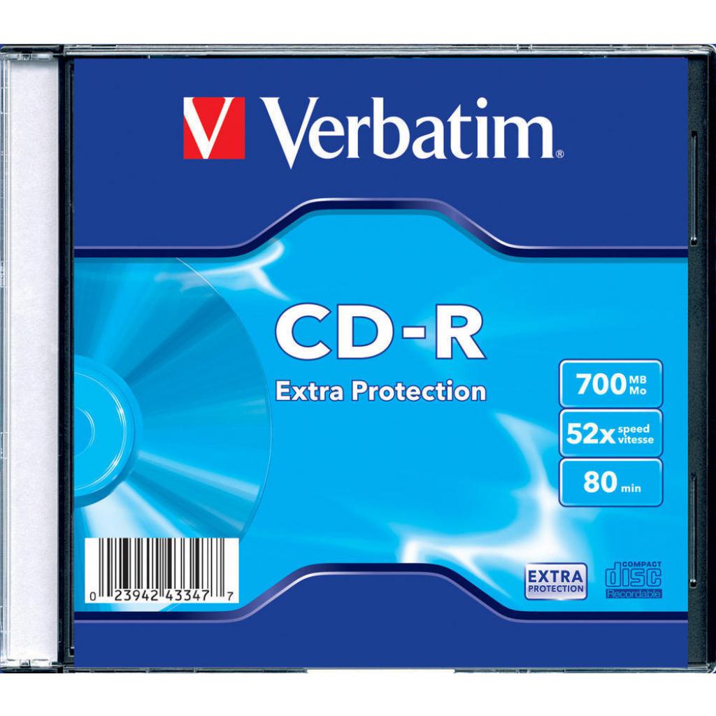 Диск CD Verbatim 700Mb 52x Slim case 200шт Non-AZO (43347)