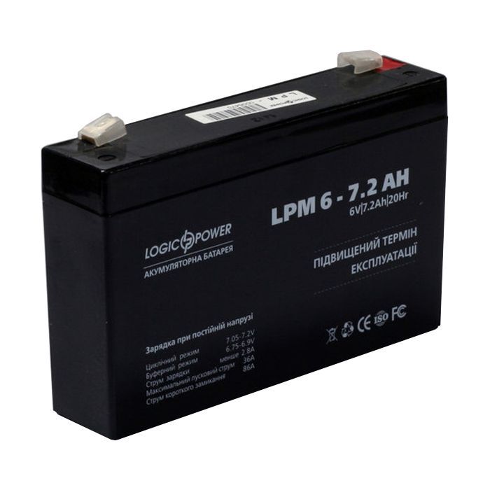 Батарея к ИБП LogicPower LPM 6В 7.2 Ач (3859) изображение 3