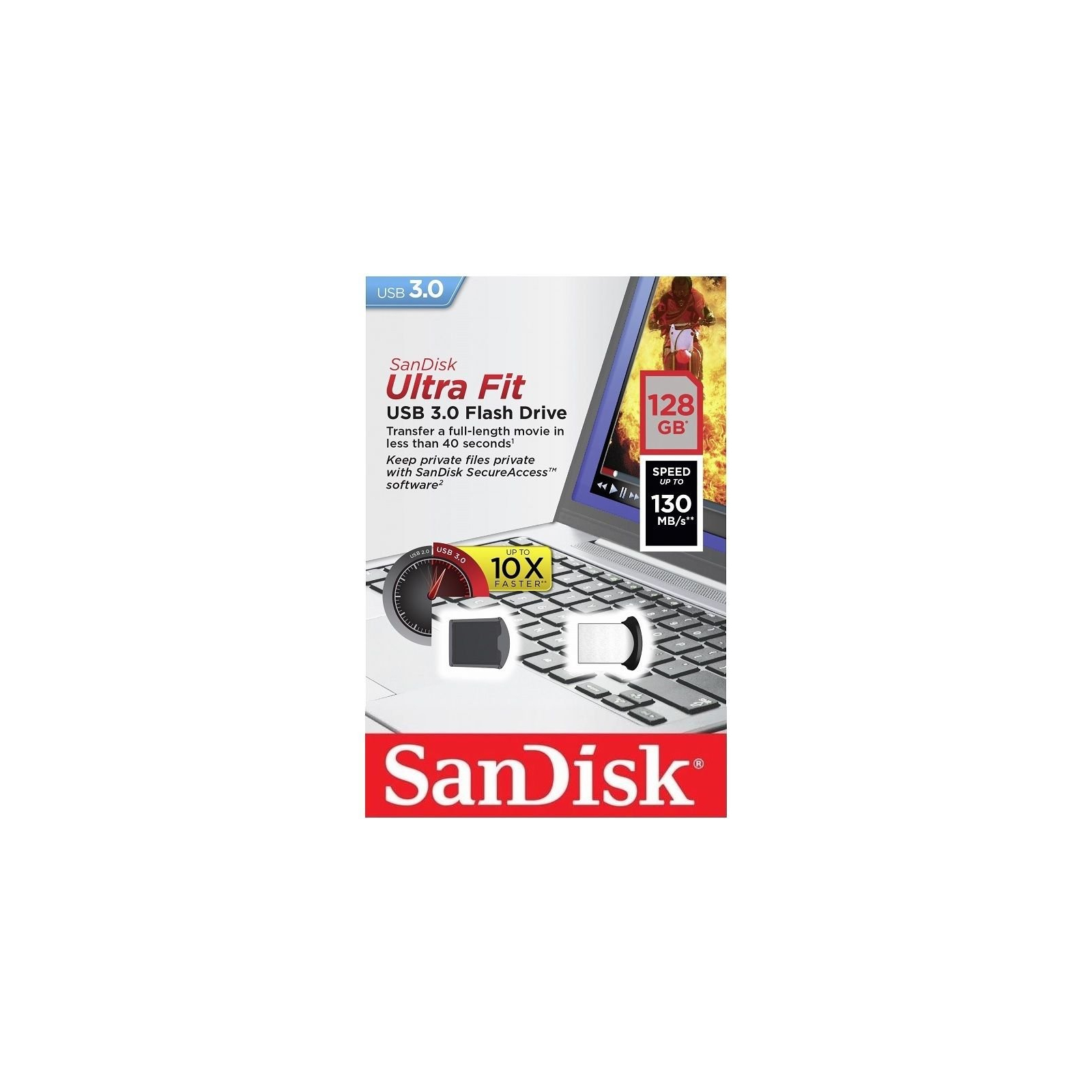 USB флеш накопичувач SanDisk 128Gb Cruzer Fit Ultra USB 3.0 (SDCZ43-128G-G46) зображення 5
