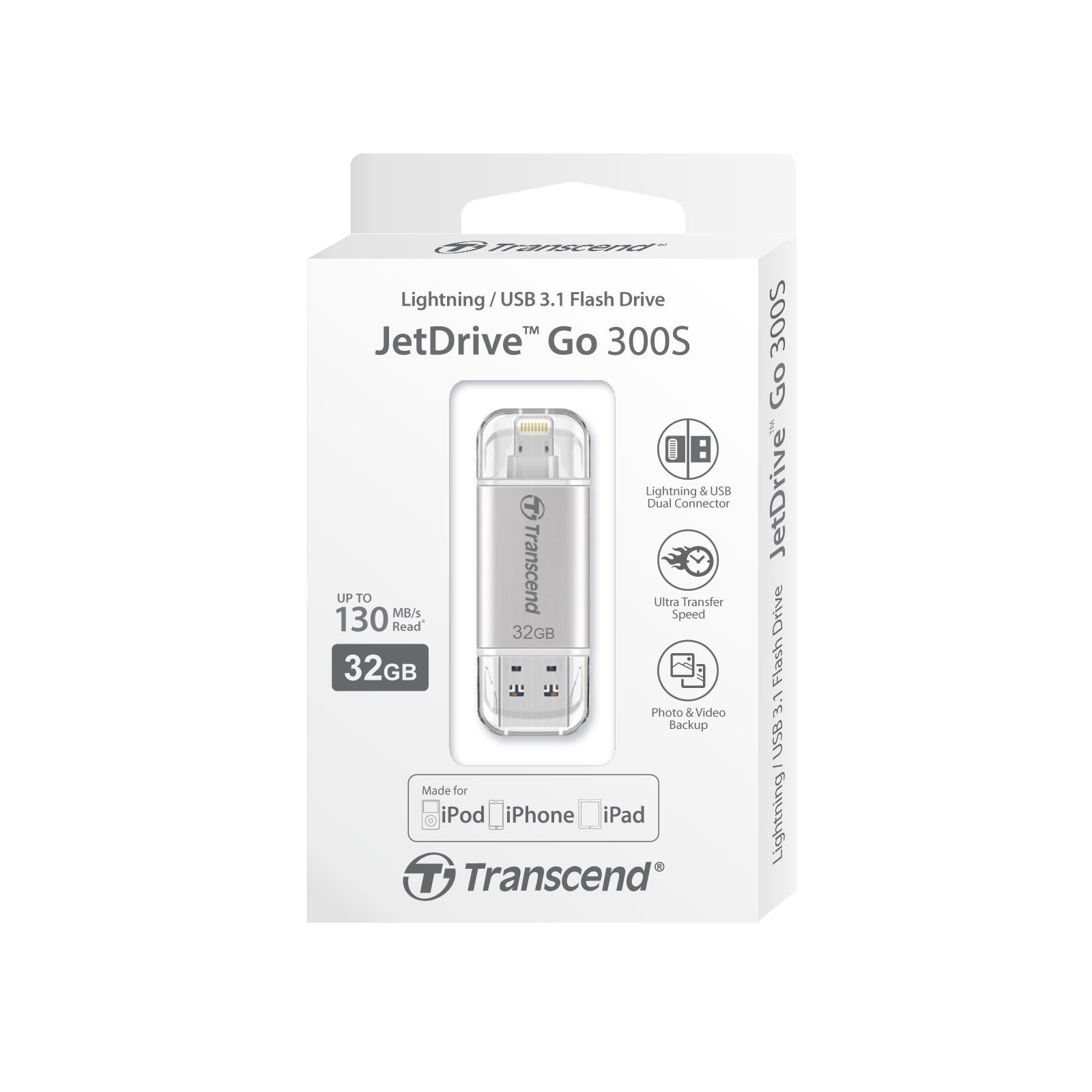 USB флеш накопичувач Transcend 32GB JetDrive Go 300 Silver USB 3.1 (TS32GJDG300S) зображення 5