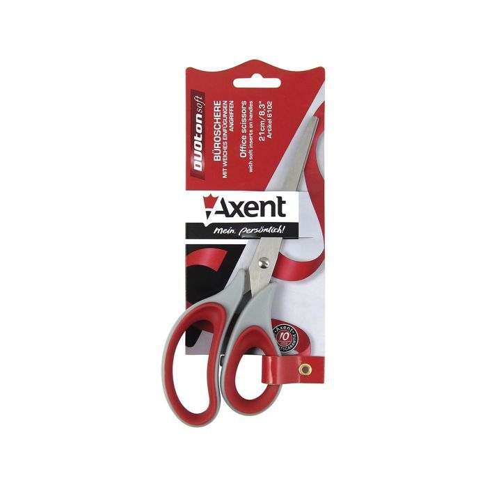 Ножницы Axent Duoton Soft, 21 см, gray-red (6102-06-А) изображение 2