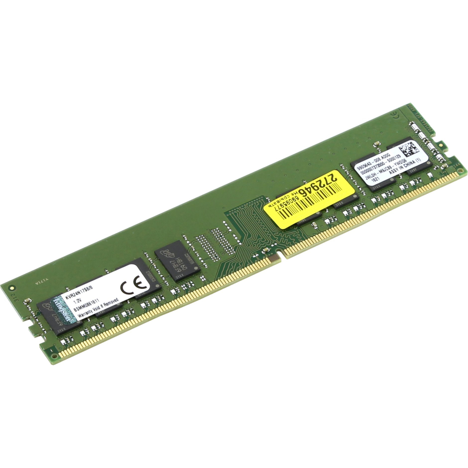 Модуль пам'яті для комп'ютера DDR4 8GB 2400 MHz Kingston (KVR24N17S8/8)