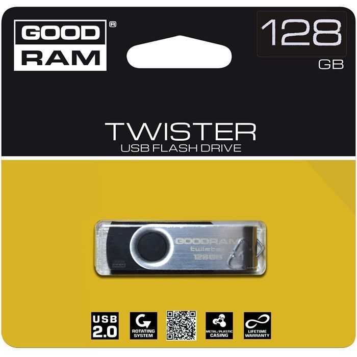 USB флеш накопитель Goodram 8GB Twister Black USB 2.0 (UTS2-0080K0R11) изображение 2