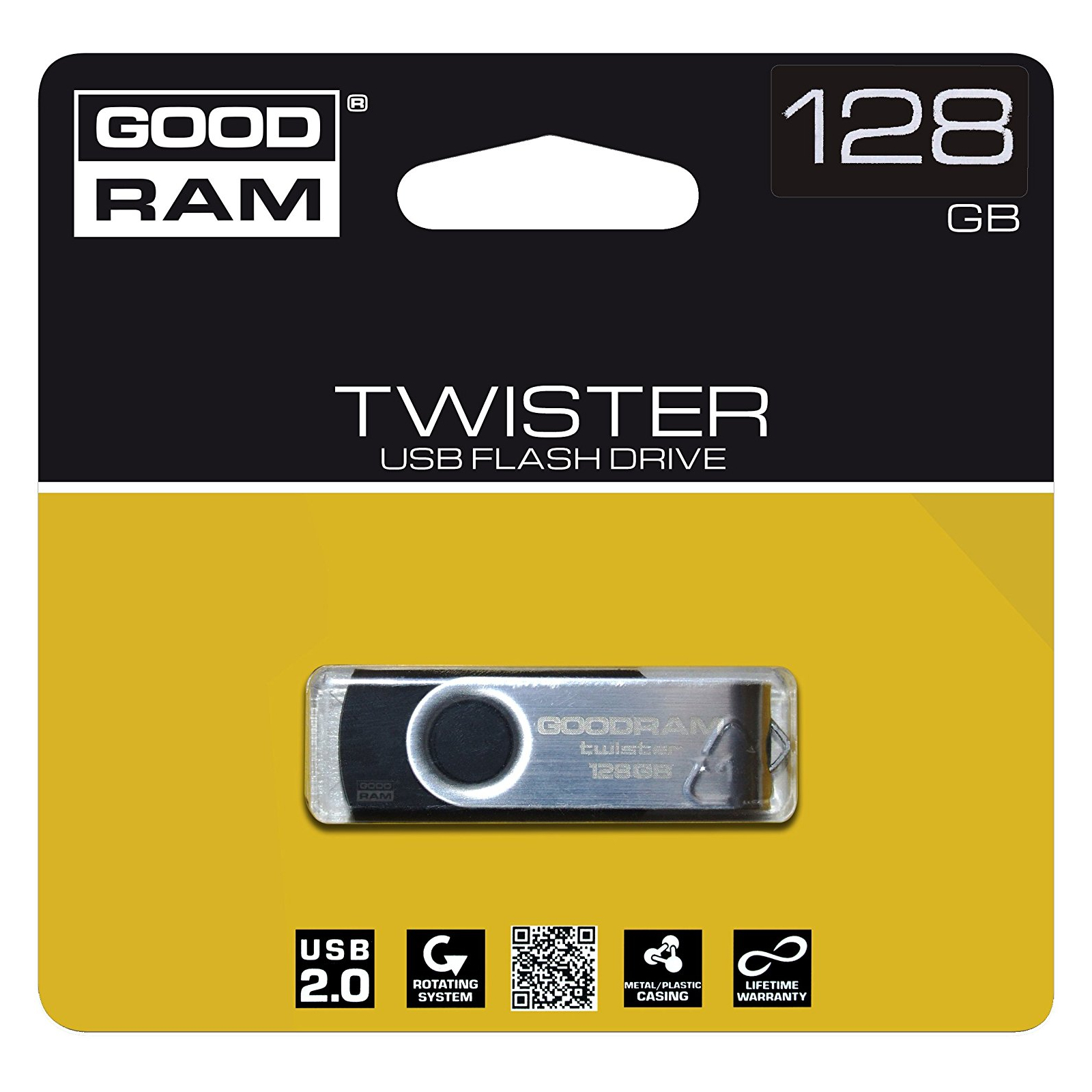 USB флеш накопитель Goodram 16GB Twister Black USB 2.0 (UTS2-0160K0R11) изображение 2