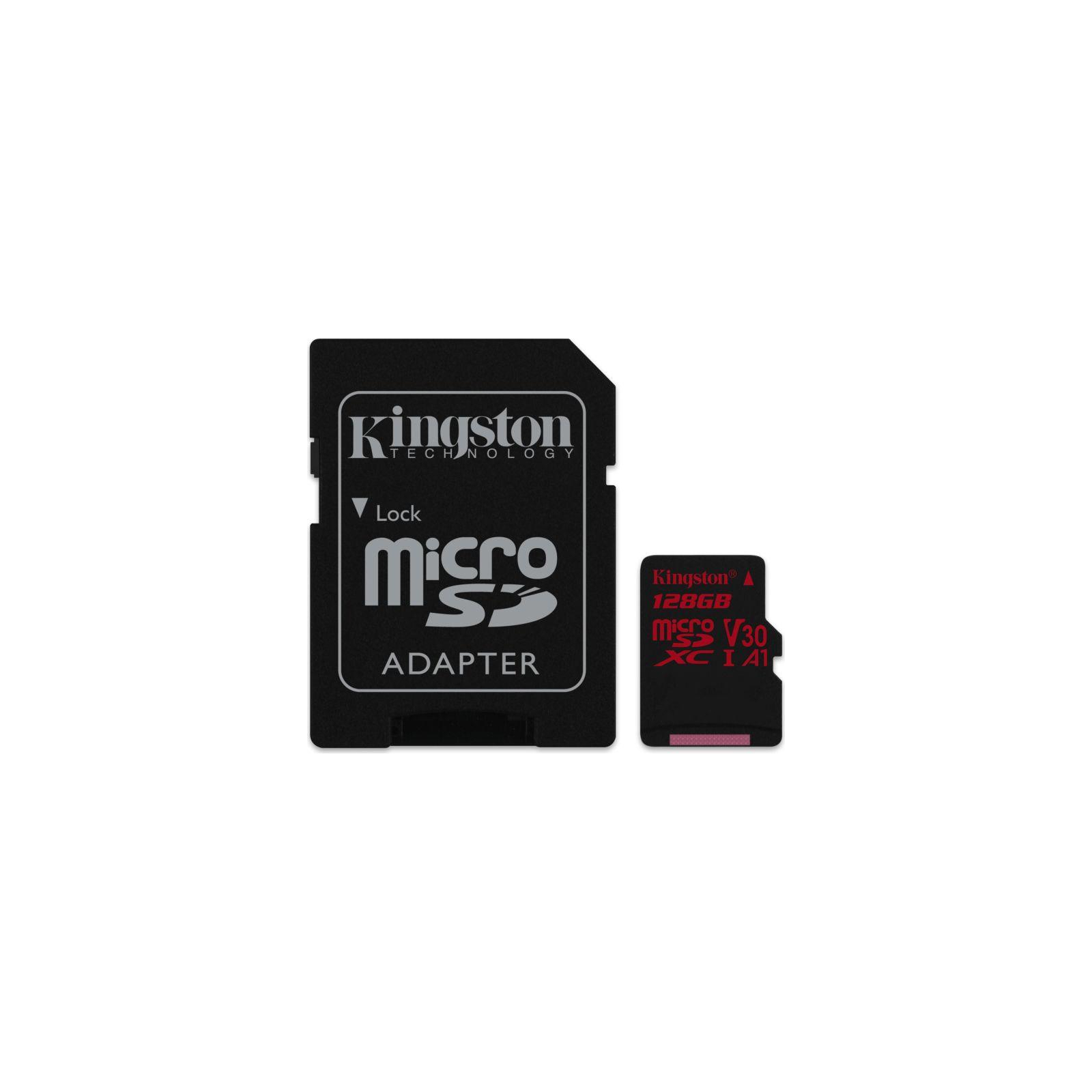 Карта памяти Kingston 128GB microSDXC class 10 UHS-I U3 (SDCR/128GB)