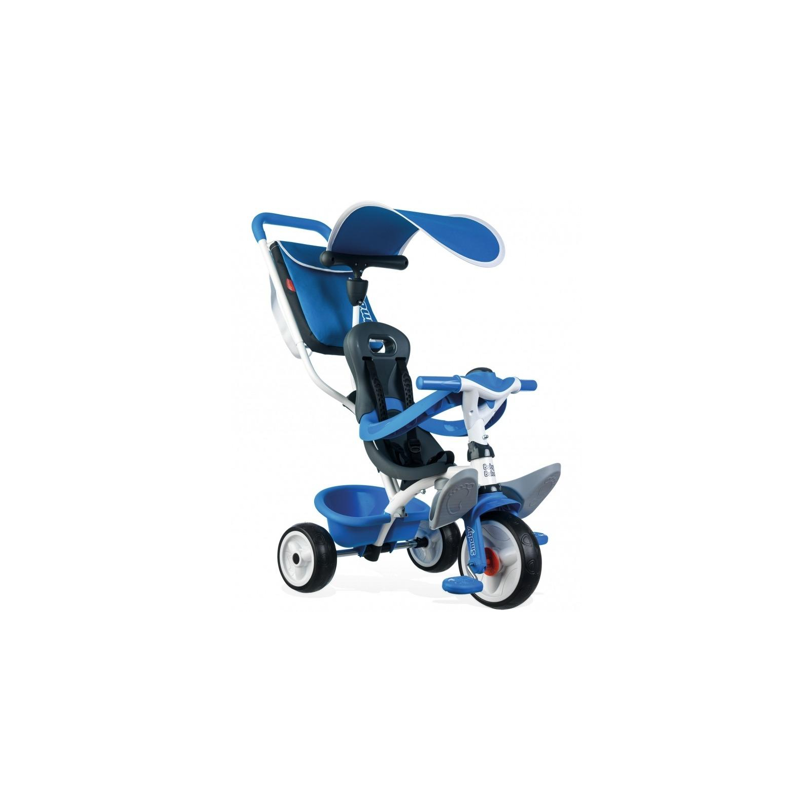 Дитячий велосипед Smoby з козирком, багажником та сумкою Синій (741102)