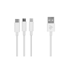 Дата кабель USB 2.0 AM to Lightning + Micro 5P + Type-C 1.2m white 2E (2E-CCMTLAB-WT)