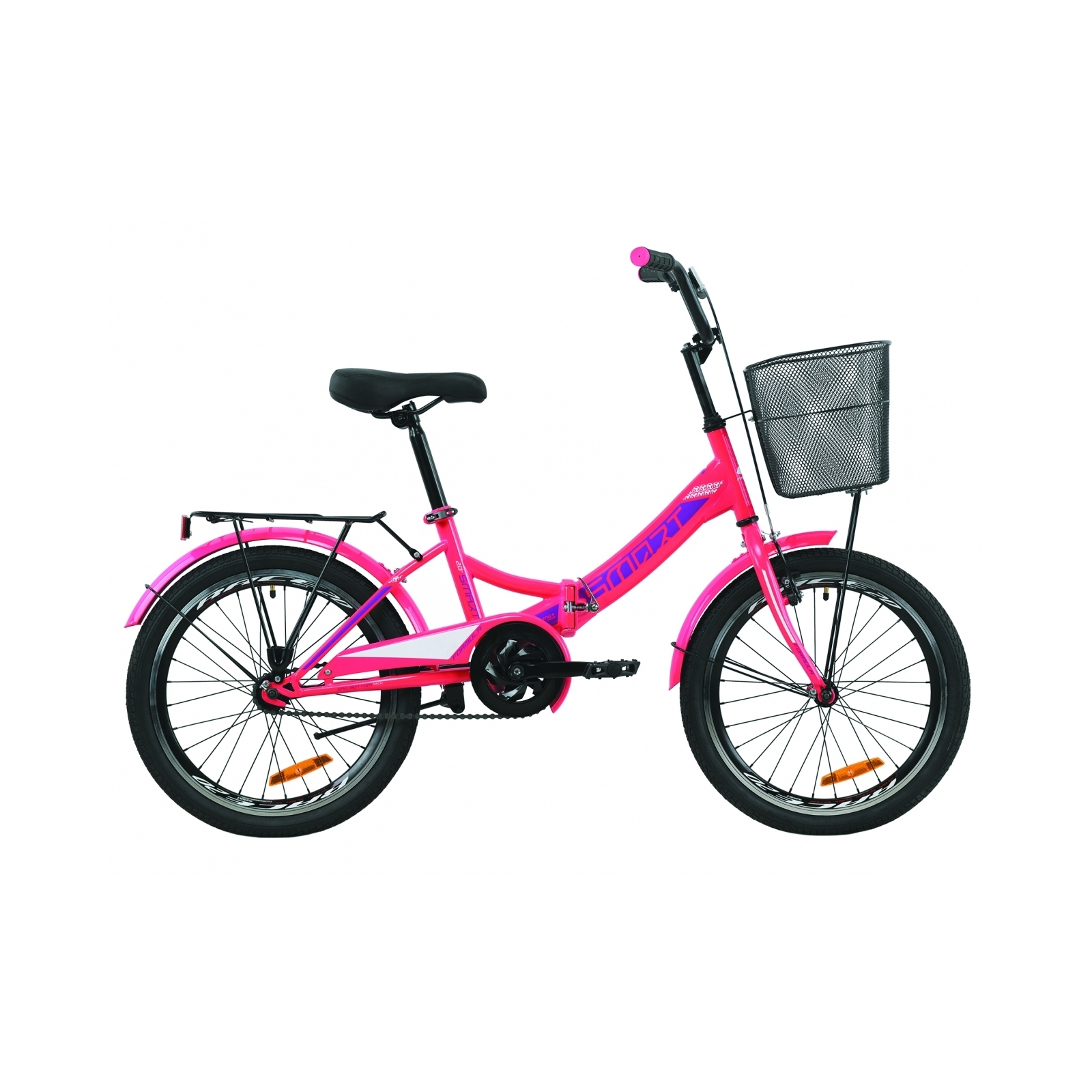 Велосипед Formula 20" SMART Vbr рама-13" St 2020 розовый, багажник+корзина (OPS-FR-20-054)