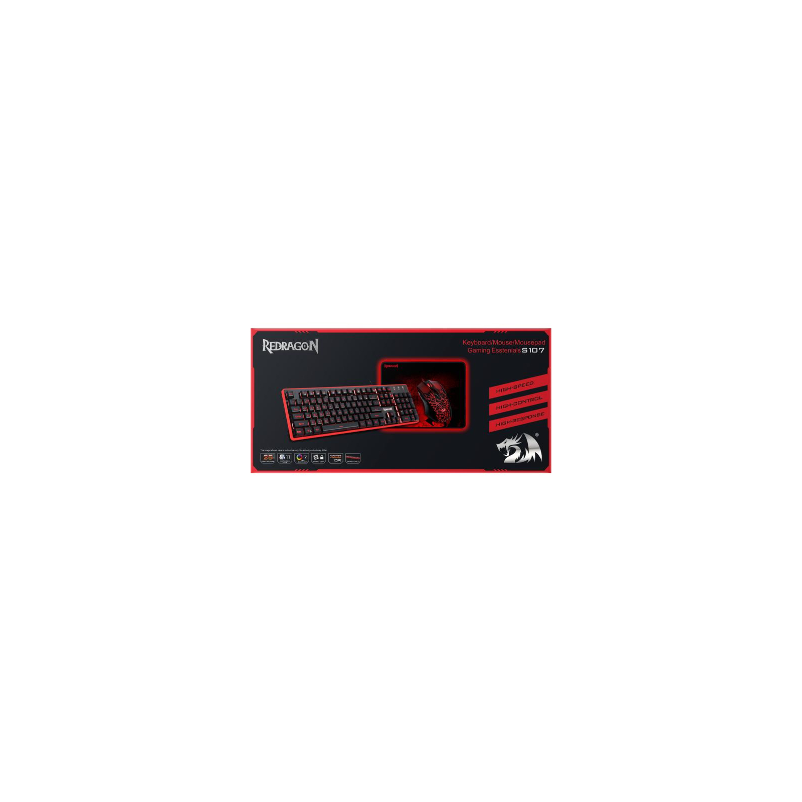 Комплект Redragon S107 USB Black-Red (78225) изображение 9