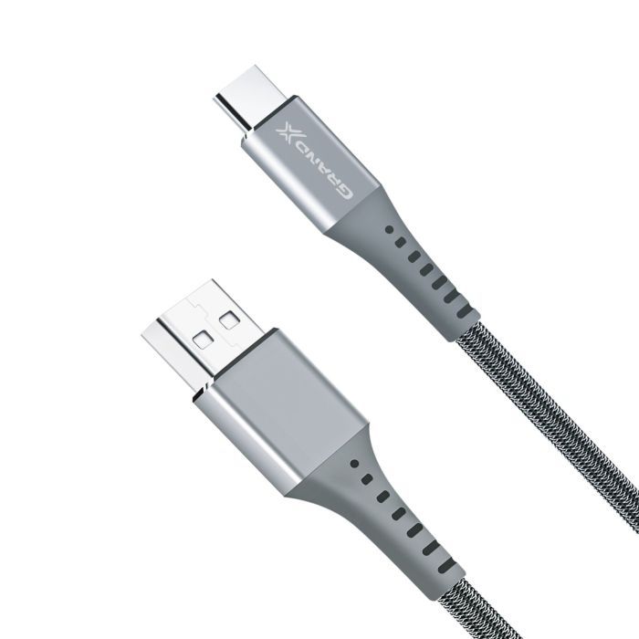 Дата кабель USB 2.0 AM to USB-C 1.2m Grey Grand-X (FC-12G) зображення 3