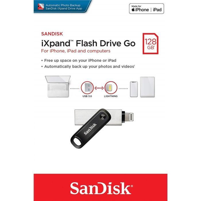 USB флеш накопитель SanDisk 256GB iXpand Go USB 3.0/Lightning (SDIX60N-256G-GN6NE) изображение 6