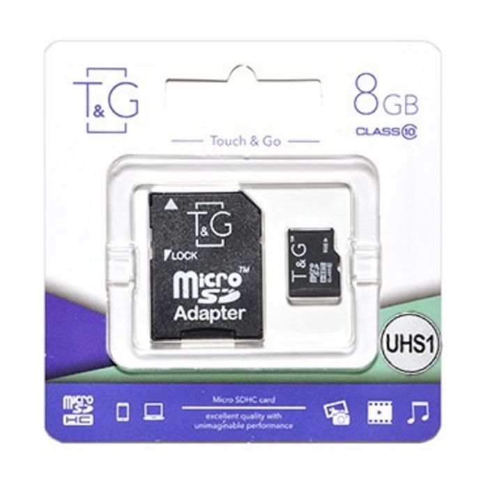 Карта пам'яті T&G 8GB microSDHC class 10 UHS-I (TG-8GBSD10U1-01)