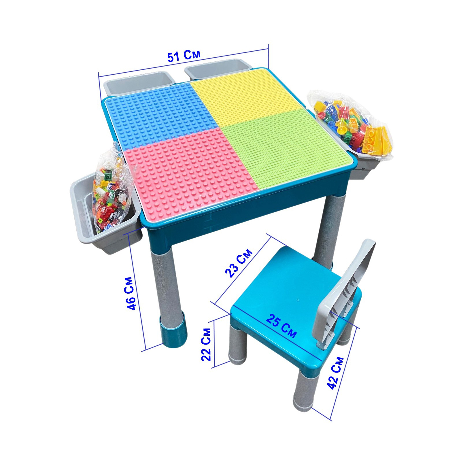 Дитячий стіл Microlab Toys Конструктор Ігровий Центр + 1 стілець (GT-16) зображення 5