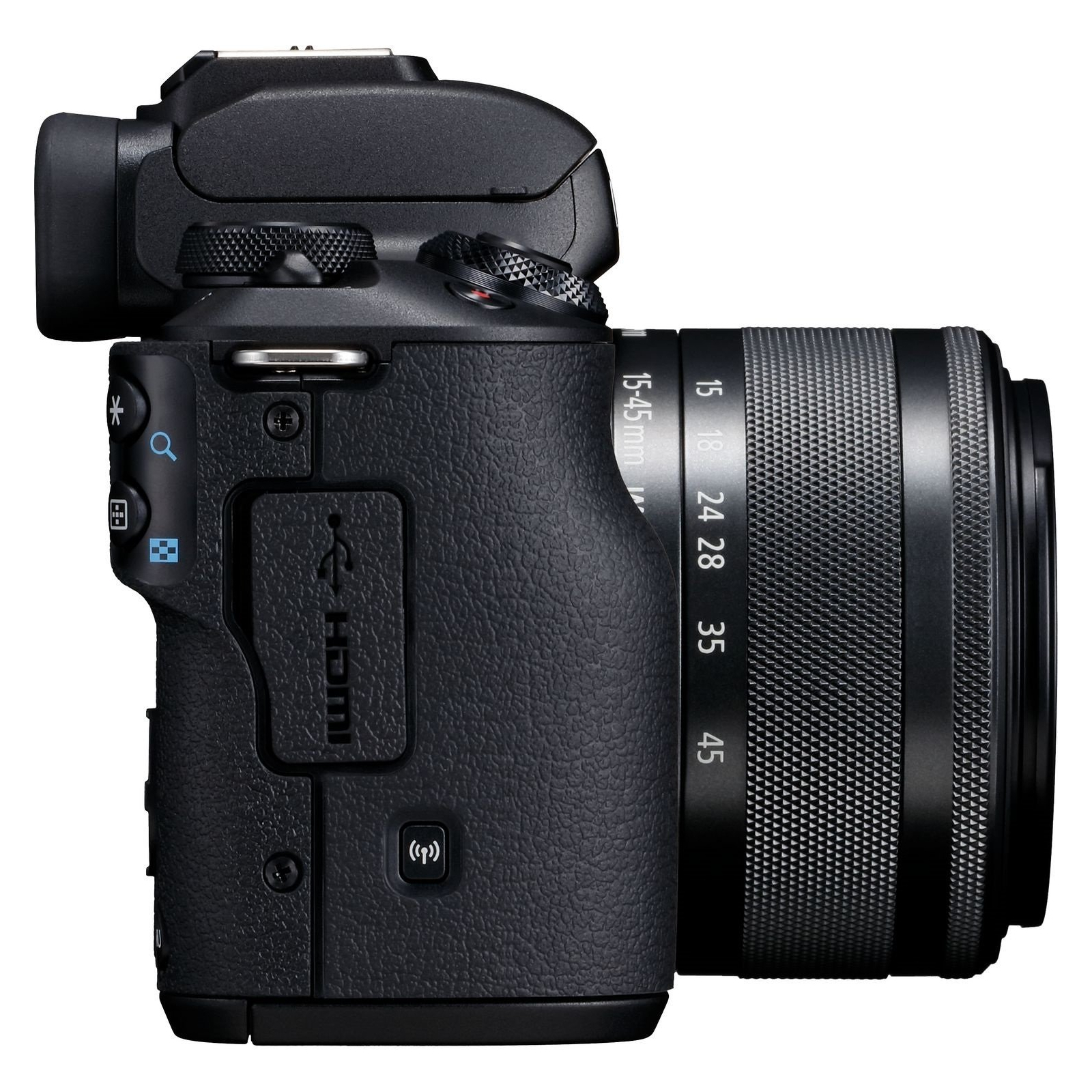 Цифровий фотоапарат Canon EOS M50 + 15-45 IS STM + 22 STM Double Kit Black (2680C055) зображення 7