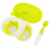 Набір дитячого посуду Baby Team Тарілка двосекційна з кришкою і ложкою (6003_green) зображення 3