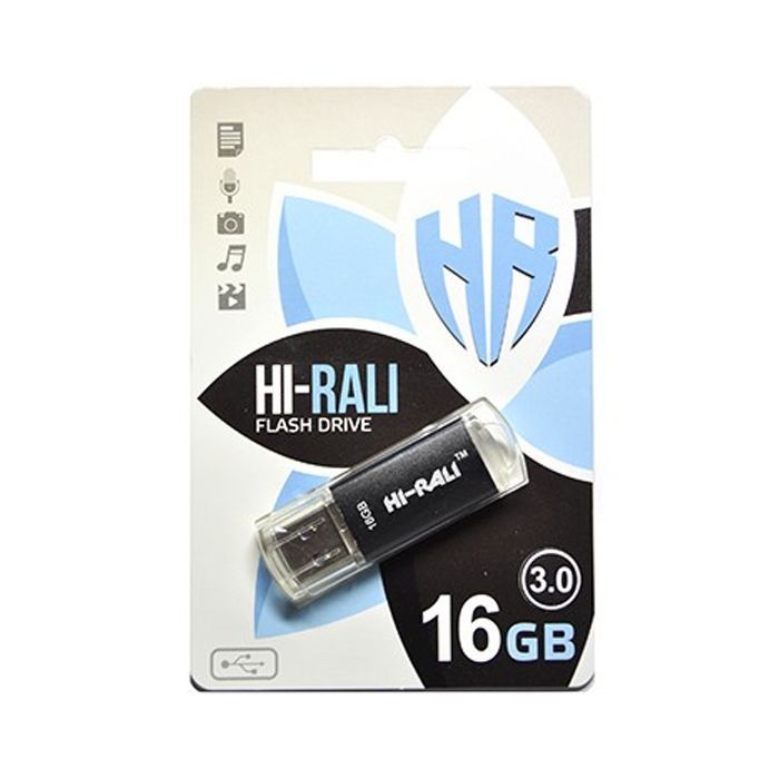 USB флеш накопитель Hi-Rali 16GB Rocket Series Black USB 2.0 (HI-16GB3VCBK)