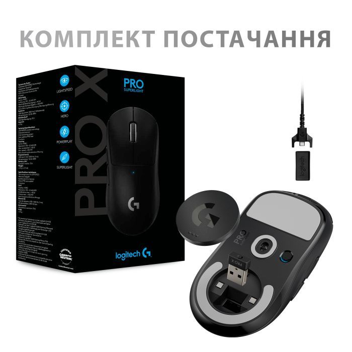 Мишка Logitech G Pro X Superlight Wireless Black (910-005880) зображення 10