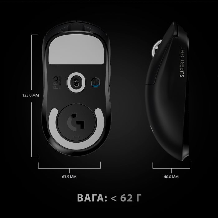 Мишка Logitech G Pro X Superlight Wireless Black (910-005880) зображення 8