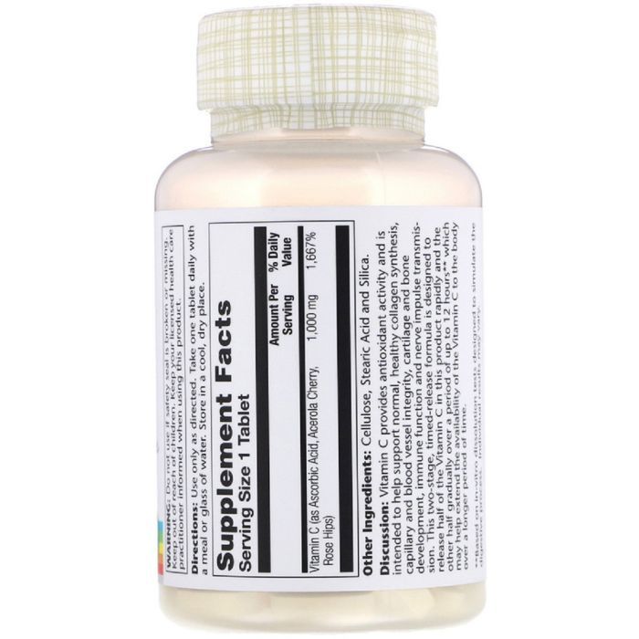 Витамин Solaray Витамин С Двухфазного Высвобождения, Vitamin C, 1000 мг, 10 (SOR-04453) изображение 2