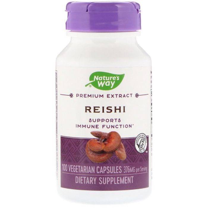 Травы Nature's Way Грибы Рейши, Reishi, Standardized, 376 mg, 100 Капсул (NWY-62700)