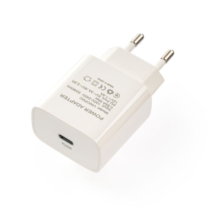 Зарядний пристрій Vinga PD Type-C 20W Charger white (VWCPDC) зображення 3