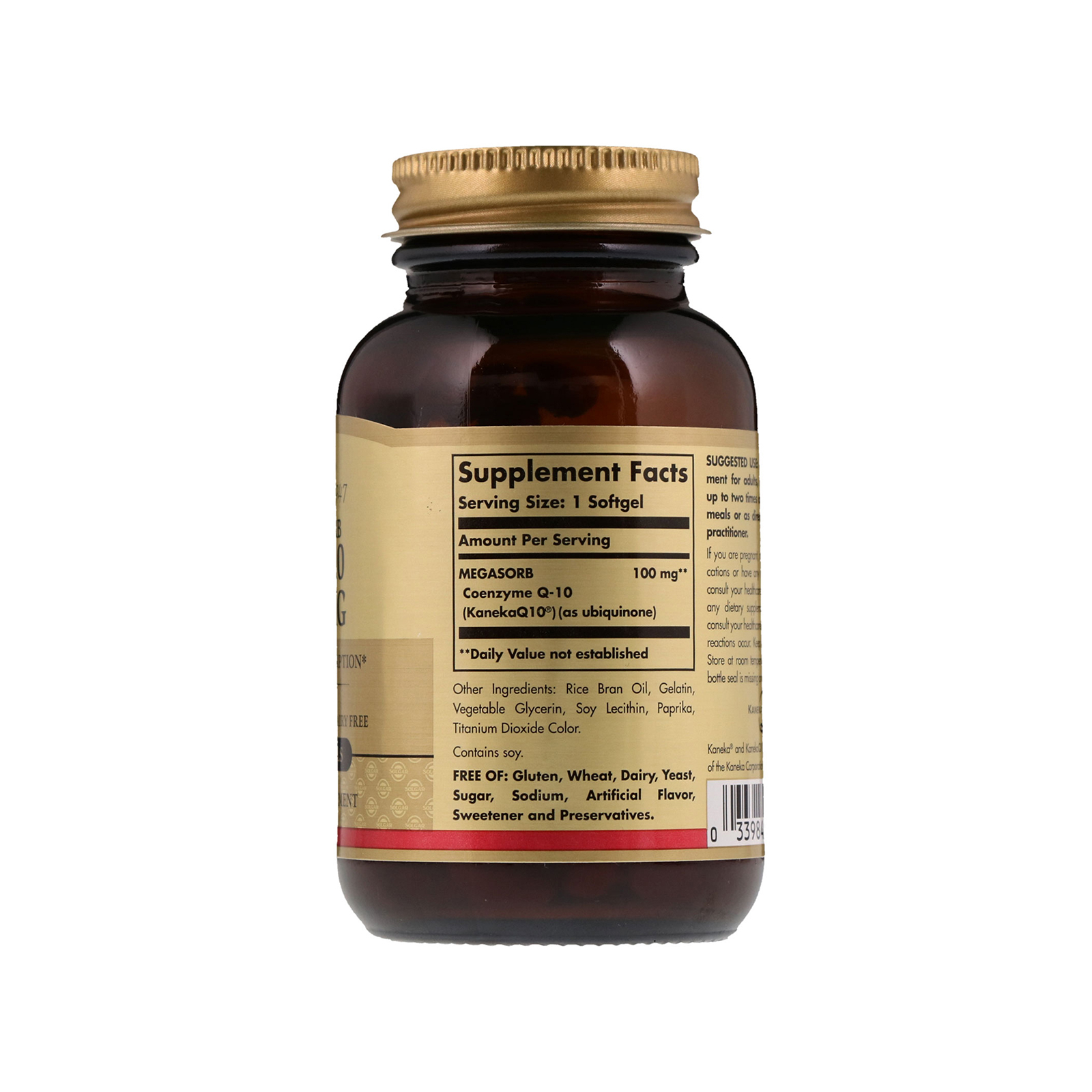 Антиоксидант Solgar Коэнзим Q-10, Megasorb CoQ-10, 100 мг, 30 гелевых капсул (SOL00947) изображение 2