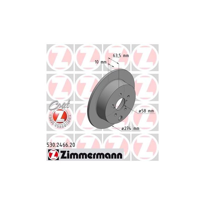 Тормозной диск ZIMMERMANN 530.2466.20