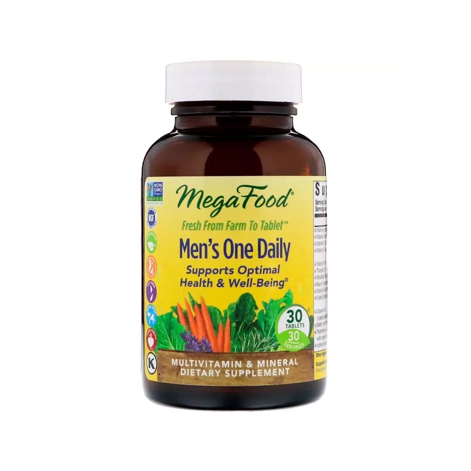 Мультивитамин MegaFood Мультивитамины для мужчин, Men’s One Daily, 30 таблеток (MGF-10106)